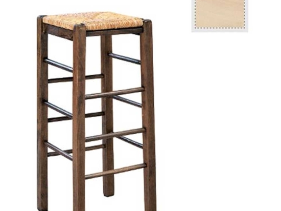 Σκαμπό Ταβέρνας  Bar Ψάθα 42R Ρ977,0 Aβαφο Αβίδωτη 35x35x80cm Ξύλο,Ψάθα