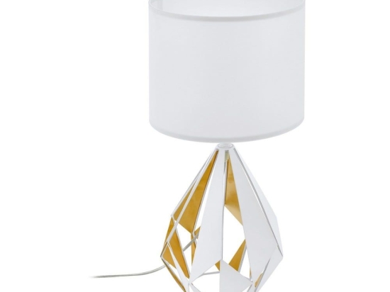 Φωτιστικό Επιτραπέζιο Carlton 5 43078 White-Gold Eglo Ατσάλι,Ύφασμα
