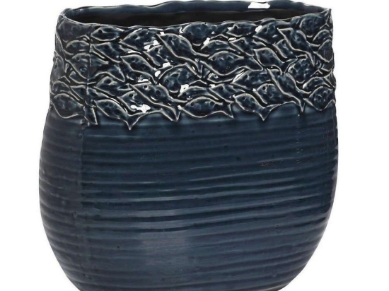 Διακοσμητικό Βάζο Ψάρια PIM145 Μπλε 26,5x24x14,5cm Espiel Κεραμικό