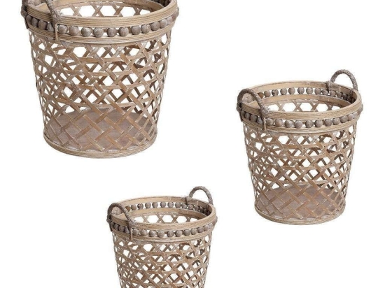 Καλάθι Σετ 3Τμχ KIK209 Μπεζ 36-31-26cm Espiel Bamboo