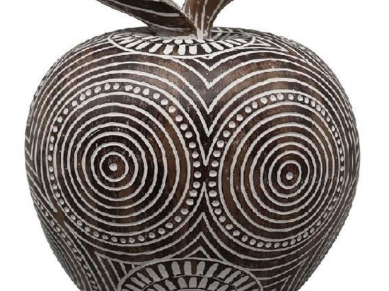 Διακοσμητικό Μήλο FIG228 17cm White-Brown Espiel Πολυρεσίνη