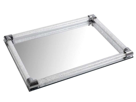 Διακοσμητικός Δίσκος XAS126 35x25cm Silver Espiel Κρύσταλλο