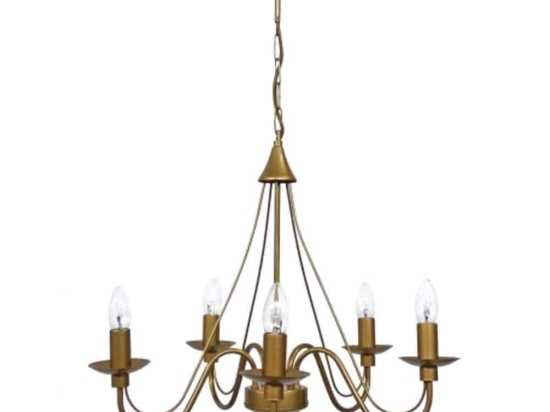 Φωτιστικό Οροφής S-11 01-0308 Κερί 5/Ε14 Φ62x83cm Gold Matt Heronia