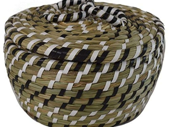 Καλάθι Ριγέ 00.06.67229 Φ20x11cm Multi Ψάθα