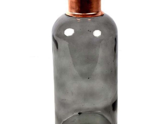 Βάζο Μπουκάλι 013.783784 11x27cm Grey-Bronze Γυαλί