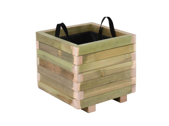 FLOWER POT WOOD ΓΛΑΣΤΡΑ, ΕΜΠΟΤΙΣΜΟΥ PINE, ΑΠΟΧΡΩΣΗ ΦΥΣΙΚΟ, 30X30X32CM