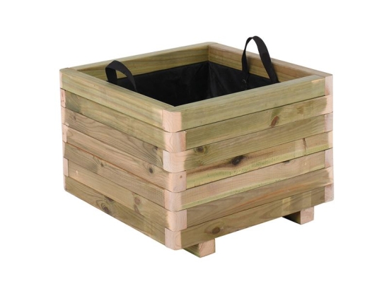 FLOWER POT WOOD ΓΛΑΣΤΡΑ, ΕΜΠΟΤΙΣΜΟΥ PINE, ΑΠΟΧΡΩΣΗ ΦΥΣΙΚΟ, 50X50X36CM