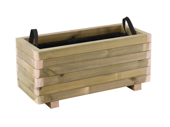 FLOWER POT WOOD ΖΑΡΝΤΙΝΙΕΡΑ, ΕΜΠΟΤΙΣΜΟΥ PINE, ΑΠΟΧΡΩΣΗ ΦΥΣΙΚΟ, 70X30X32CM