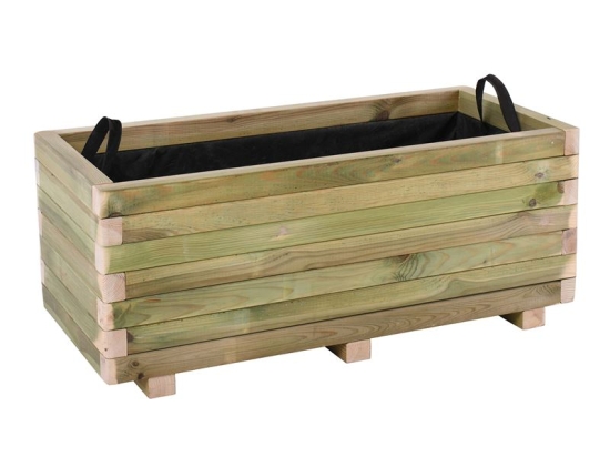 FLOWER POT WOOD ΖΑΡΝΤΙΝΙΕΡΑ, ΕΜΠΟΤΙΣΜΟΥ PINE, ΑΠΟΧΡΩΣΗ ΦΥΣΙΚΟ, 90X40X36CM