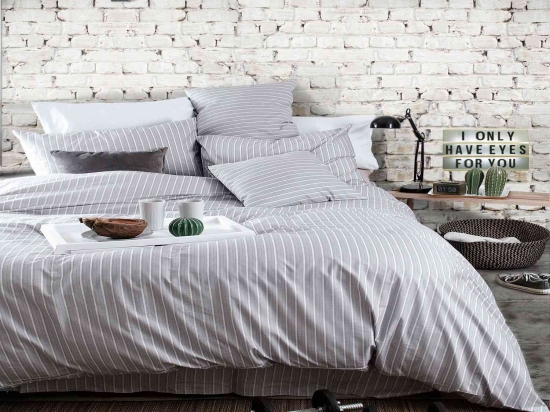 Σεντόνι Με Λάστιχο Granada Grey Ρυθμός Single 105x205cm 100% Βαμβάκι