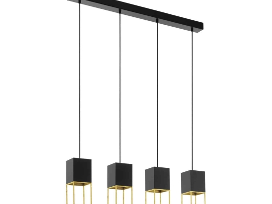 Φωτιστικό Οροφής - Ράγα Led 97734 Black - Gold Montebaldo Eglo Μέταλλο