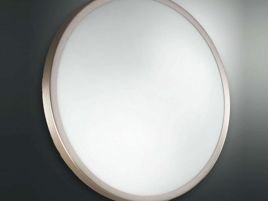 Φωτιστικό Οροφής - Τοίχου Plaza 2866-66-178 Nickel Fabas Luce Μέταλλο,Γυαλί