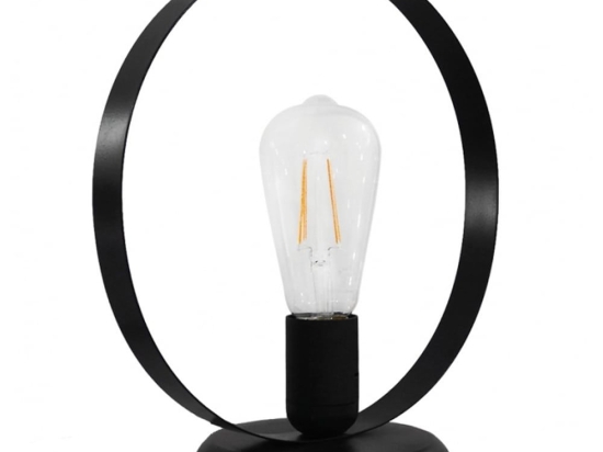 Φωτιστικό Επιτραπέζιο 34-0255 Halka Φ25 Ε27 H28XΦ25cm Black Heronia Μέταλλο