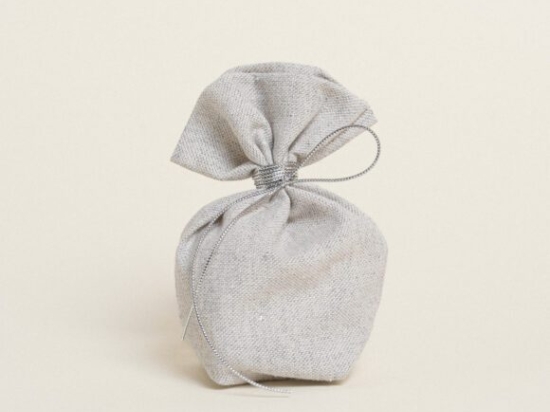 Beauty Home ΠΟΥΓΚΙ ΜΕ ΒΑΣΗ 8 x 12 cm  ΓΚΡΙ ΑΣΗΜΙ LUREX