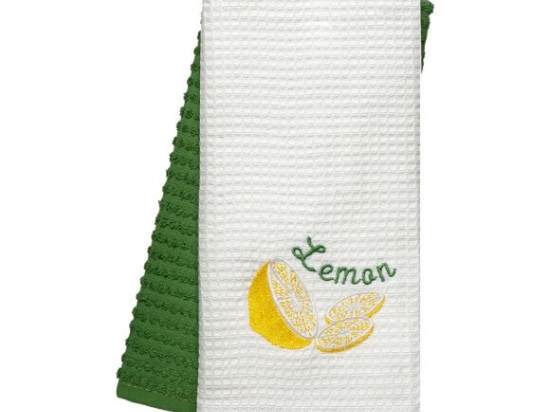 Beauty Home Ποτηρόπανα σετ 2τμχ Lemon Art 8806 40x60 Πράσινο