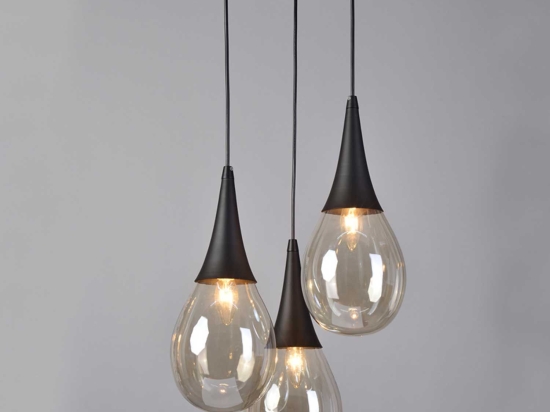 Φωτιστικό Οροφής Avantgarde OD53423RBK Black Μέταλλο,Γυαλί