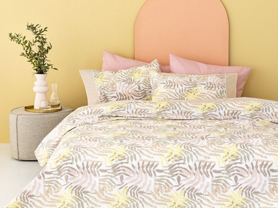 Σεντόνια CB2082 Με Λάστιχο (Σετ 3τμχ) Beige Palamaiki Ημίδιπλο 110x230cm 100% Βαμβάκι