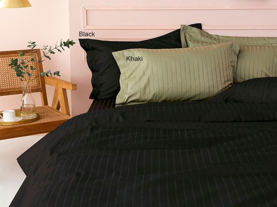 Μαξιλαροθήκες Sateen Riga (Σετ 2τμχ) Black Palamaiki 52X75 100% Βαμβακοσατέν