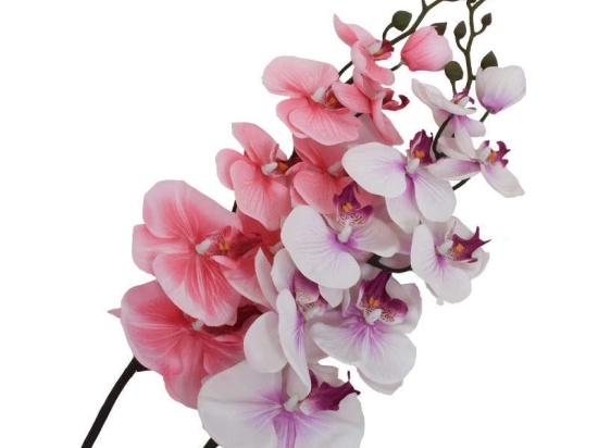 Διακοσμητικό Λουλούδι Ορχιδέα 92cm Coral, White 1-371-00-021 Etiquette Σετ 2τμχ Πλαστικό, Ύφασμα