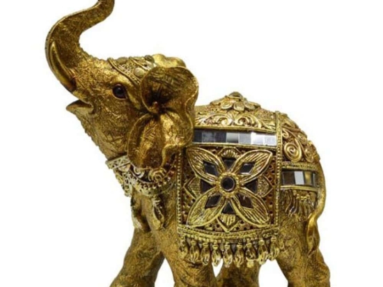 Διακοσμητικός Ελέφαντας 815074 14x7,5x17cm Gold Ankor Πολυέστερ