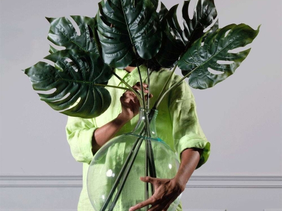 Τεχνητό Φύλλο Φιλόδενδρο 5450-7 81cm Green Supergreens Πολυαιθυλένιο