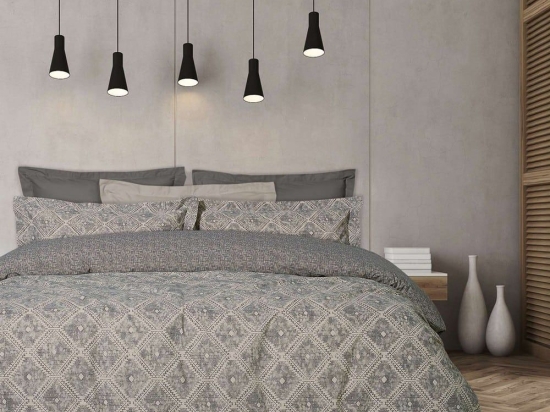 Σεντόνια 5413 Casual Με Λάστιχο (Σετ 4τμχ) Grey Das Home Υπέρδιπλο 170x235cm Βαμβάκι-Πολυέστερ