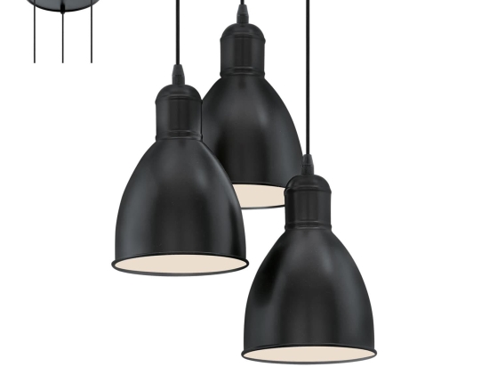 Φωτιστικό Οροφής Priddy 49465 Black Eglo Μέταλλο