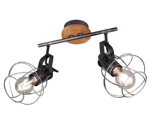 Φωτιστικό Οροφής - Σποτ Madras 805300288 Antique Silver Trio Lighting Μέταλλο,Ξύλο