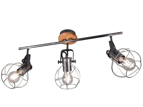 Φωτιστικό Οροφής - Σποτ Madras 805300388 Antique Silver Trio Lighting Μέταλλο,Ξύλο