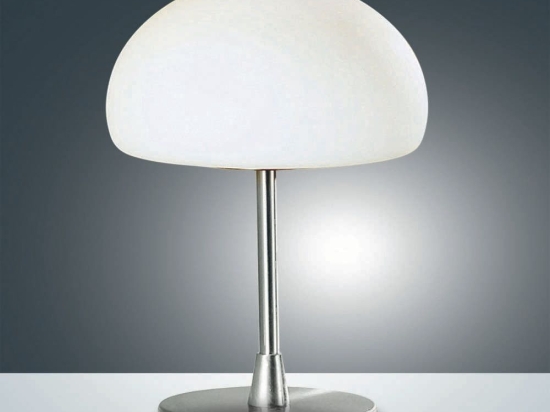 Φωτιστικό Επιτραπέζιο Gaia 3569-30-178 Satined Nickel Fabas Luce Μέταλλο,Γυαλί