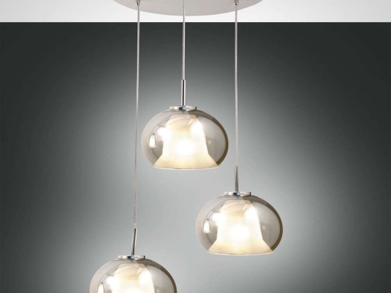 Φωτιστικό Οροφής Bretagna 3599-47-126 Transparent Grey Fabas Luce Μέταλλο,Γυαλί