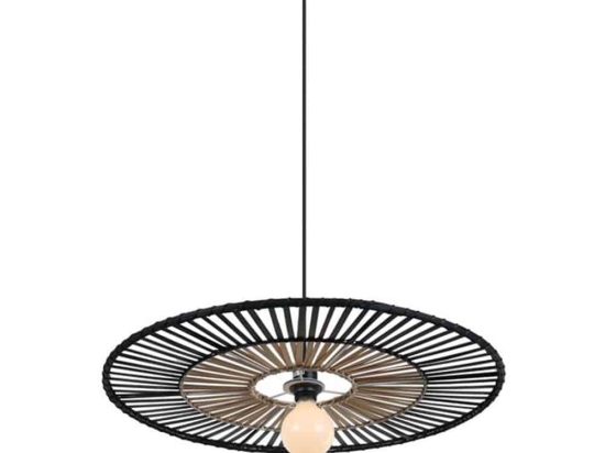 Φωτιστικό Οροφής 19104 Φ60 Black-Natural Bamboo