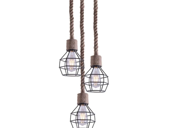 Φωτιστικό Οροφής 77-3683 Grenade-3 Rope & Black Homelighting Σχοινί