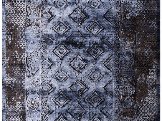 Σετ Χαλιά Κρεβατοκάμαρας 3Τμχ. Karma 00156-930 Brown-Blue Merinos ΣΕΤ (2 70x150 & 70x230) Heatset - Polyester