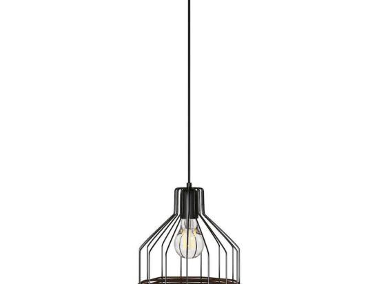 Φωτιστικό Οροφής MEC-1481F1BLACK 1xΕ27 40W Φ22cm 120cm Black Aidonitsa
