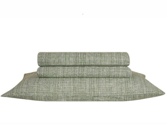Σεντόνι Colton 21 Με Λάστιχο Green Kentia Υπέρδιπλο 160x200cm 100% Βαμβάκι