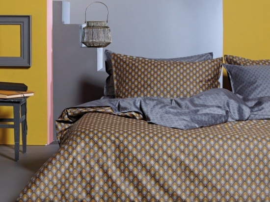 Σεντόνια Ladon 31 (Σετ 4τμχ) Dark Grey -Mustard -Ciel Kentia Υπέρδιπλο 240x270cm 100% Βαμβακοσατέν