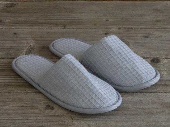 Παντόφλες Ξενοδοχείου Πικέ Eva Sole Grey 100% Βαμβάκι One Size 100% Βαμβάκι