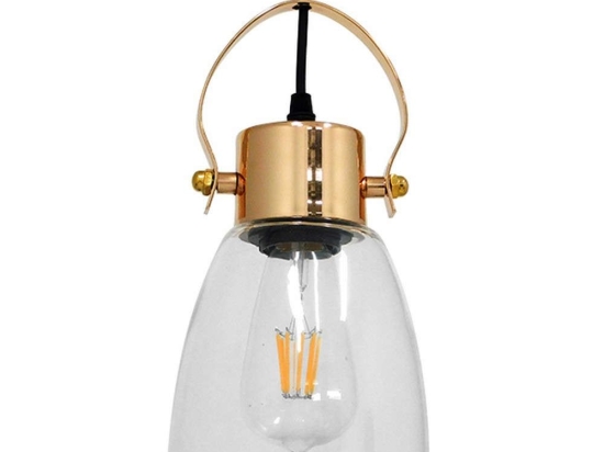 Φωτιστικό Οροφής Javer 00934 1xΕ27 Φ14x27cm Clear-Gold GloboStar