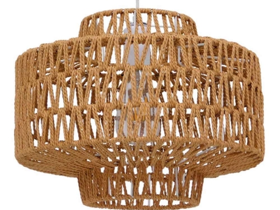 Φωτιστικό Οροφής Jenson 00909 1xΕ27 Με Πλέγμα Φ33x35cm Light Brown GloboStar