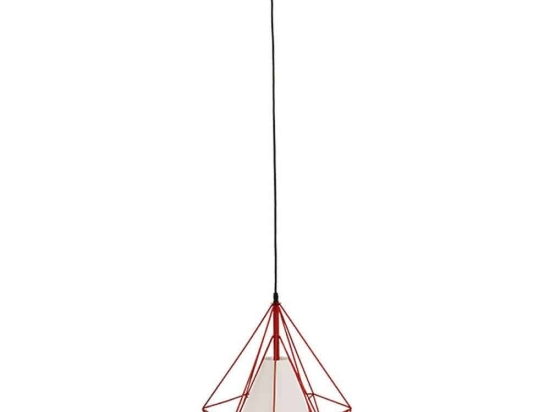 Φωτιστικό Οροφής Kairi 01620 1xΕ27 Με Πλέγμα Φ38x39cm Red-White GloboStar