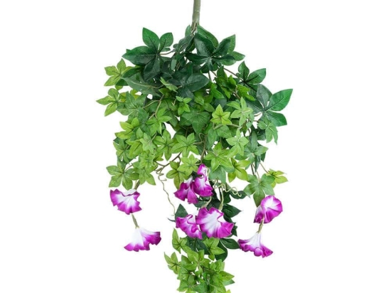 Τεχνητό Κρεμαστό Φυτό Morning Glory 20238 40x12x60cm Multi GloboStar Πολυαιθυλένιο,Ύφασμα