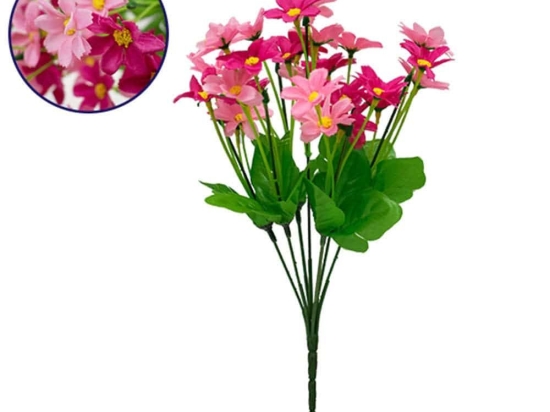 Διακοσμητικό Μπουκέτο Garden Cosmos 09086 20x20x35cm Pink-Fuchsia GloboStar Πλαστικό