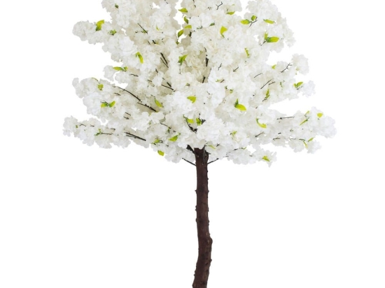 Τεχνητό Δέντρο Cherry Blossom 20141 160cm White-Brown Globostar Πολυαιθυλένιο,Ύφασμα