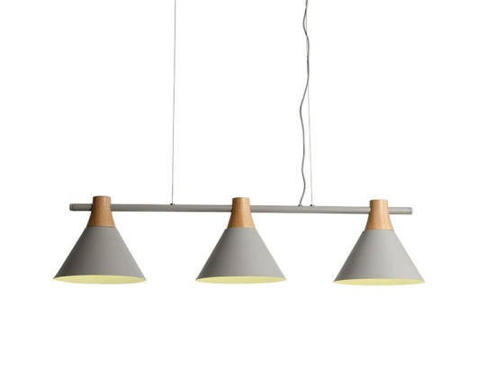 Φωτιστικό Οροφής - Ράγα EF18P385GY 3ΧΕ27 23Χ85ΧΗ120 Grey Aca Decor Μέταλλο,Ξύλο