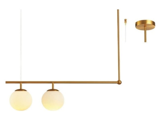 Φωτιστικό Οροφής - Ράγα V360502P 2ΧΕ27 76X15XH95 Brass Aca Decor Μέταλλο