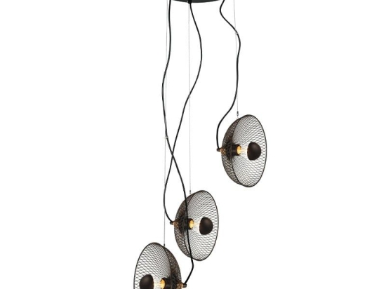 Φωτιστικό Οροφής HL45843P40B 3ΧΕ27 D31ΧΗ115 Black Aca Decor Μέταλλο