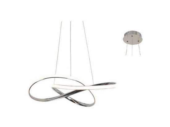 Φωτιστικό Οροφής Led HM92LEDP48CH 48W 3000K 2880lm 48Χ44XΗ120 Chrome Aca Decor Αλουμίνιο