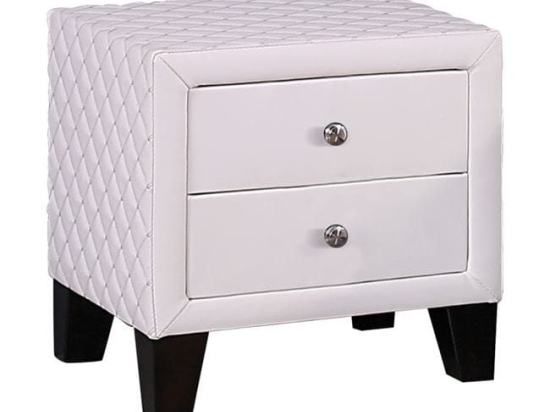 Κομοδίνο Elda HM595.02 White 45x39x45Υ εκ. Τεχνόδερμα
