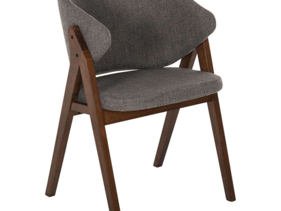 Καρέκλα Hana HM9746.02 55x60x84cm Ύφασμα & Rubberwood Walnut-Grey Rubberwood,Ύφασμα
